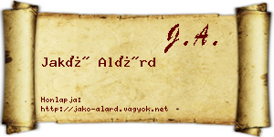 Jakó Alárd névjegykártya